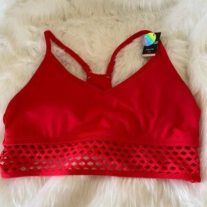 PINK Victoria's Secret Red Mesh Sports Bra